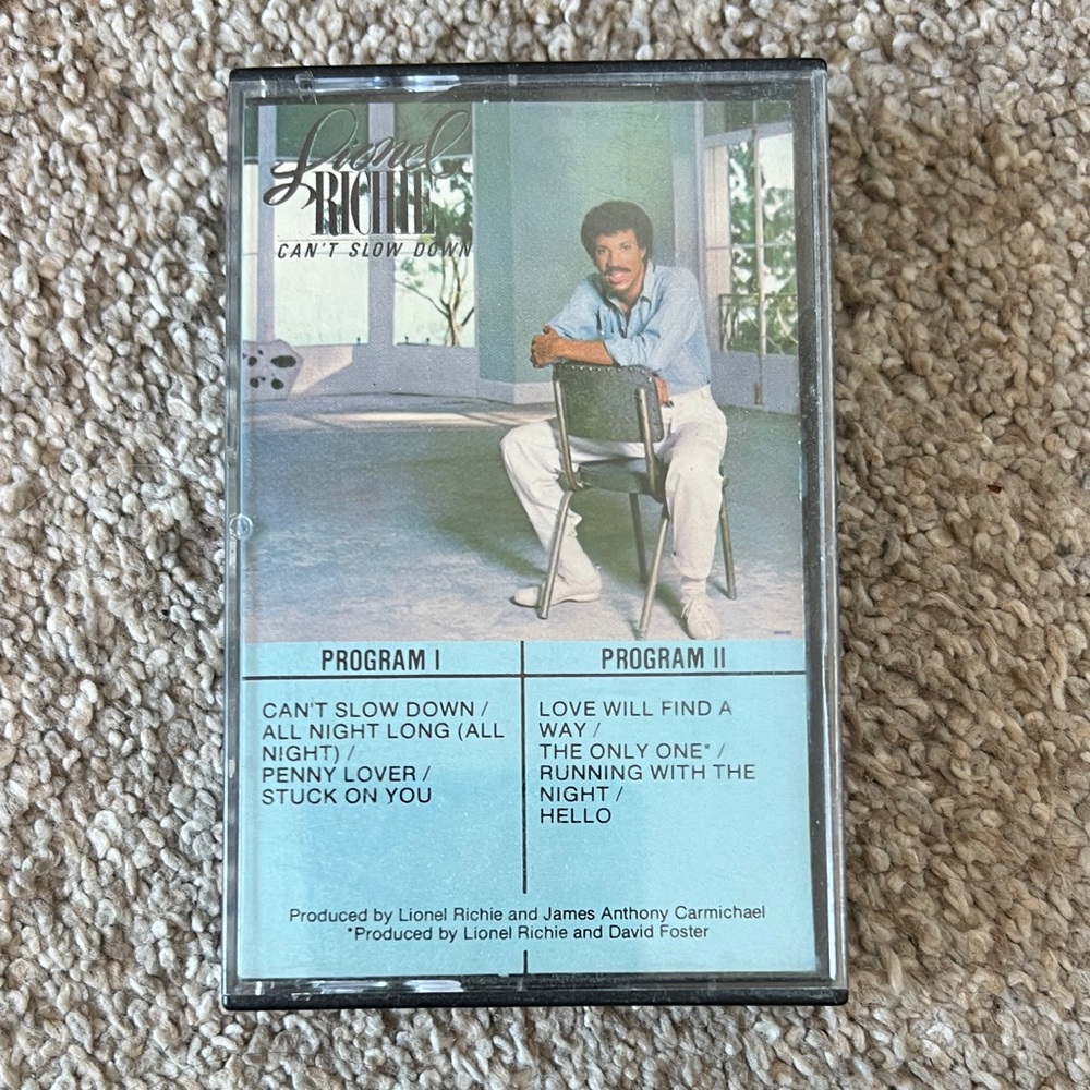 Lionel Richie Can't Slow Down Cassette - Blue Cover